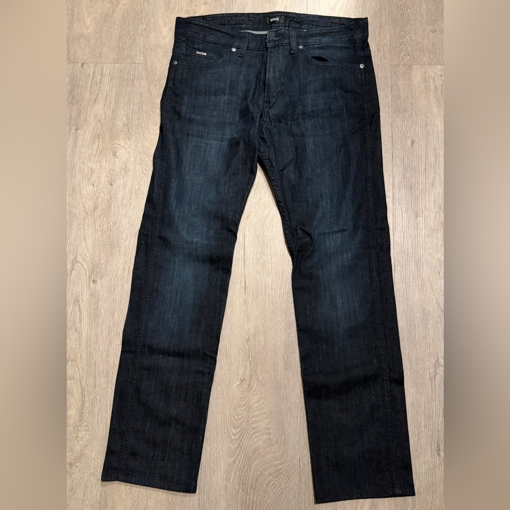 Hugo Boss Men's Deep Indigo Straight Jeans